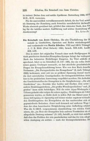 228-229 [Rezension] Die Botschaft von Jesus Christus