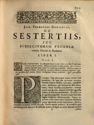 Joh. Frederici Gronovii De sestertiis seu subsecivorum pecuniae veteris Graecae et Romanae libri IV