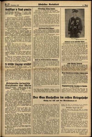 Zweite Ausgabe vom Montag, den 09. September 1940.