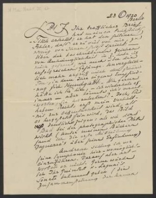 Brief an Philipp Jarnach : 23.10.1920