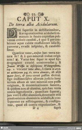 Caput X. De terra alba Acidularum