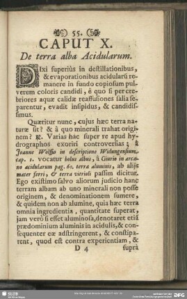 Caput X. De terra alba Acidularum