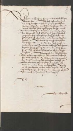 Brief an Graf Wilhelm von Nassau-Katzenellenbogen, 30.1.1534