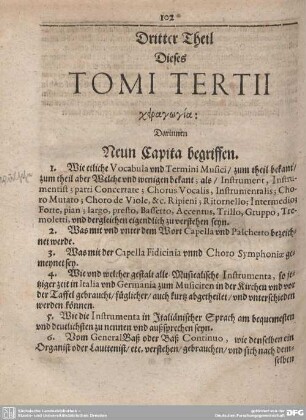 Dritter Theil Dieses TOMI TERTII