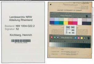 Entnazifizierung Heinrich Kirchberg , geb. 21.07.1892 (Bueroleiter)