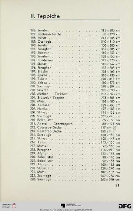 II. Teppiche (Nr. 186-516)