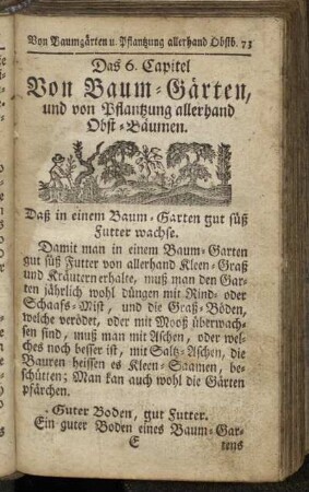 6. Von Baum-Gärten, und von Pflanzung allerhand Obst-Bäumen