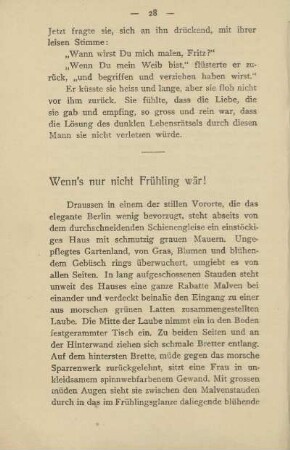 Wenn's nur nicht Frühling wär!