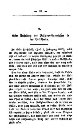 Ueber Ertheilung des Religions-Unterrichtes in den Volkschulen