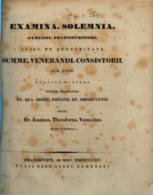 Notitia Codicum Demosthenicorum : examina solemnia Gymnasii Francofurt. 3