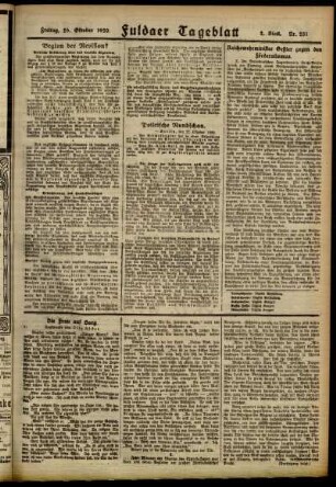 Zweite Ausgabe vom Freitag, den 29. Oktober 1920.
