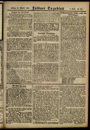 Zweite Ausgabe vom Freitag, den 29. Oktober 1920.