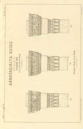 Plate VII. Abhayagiriya ruins. Section IV. Viháré No. 2. Pillar capitals.