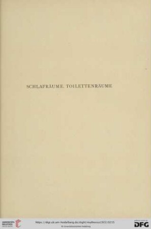 Schlafräume, Toilettenräume