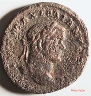 Römische Münze, Nominal Follis, Prägeherr Maximianus Herculius, Prägeort Trier, Original