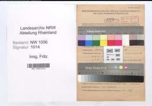 Entnazifizierung Fritz Imig , geb. 23.12.1902 (Tierarzt)