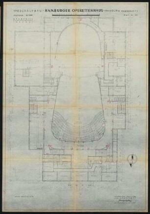 Operettenhaus, Hamburg Wiederaufbau: Grundriss 2.OG 1:100