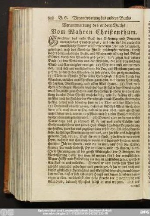 Verantwortung des andern Buchs Vom Wahren Christenthum.