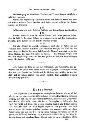 Über allgemeine Schulordnung : [Korreferat]
