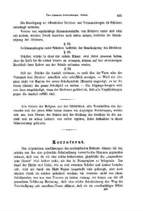 Über allgemeine Schulordnung : [Korreferat]