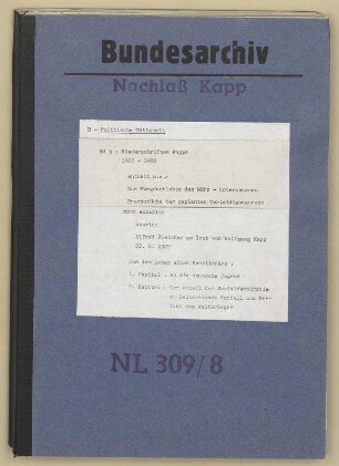 Niederschriften Kapps