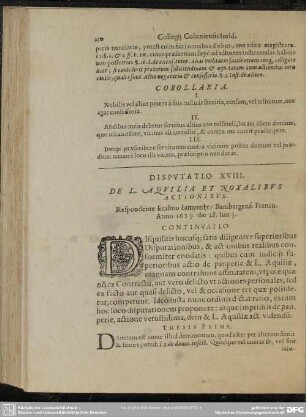 Disputatio XVIII. De L. Aquilia Et Noxalibus Actionibus
