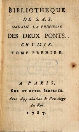 Bibliothèque universelle des dames. Classe 9. Chimie. 1. 1787