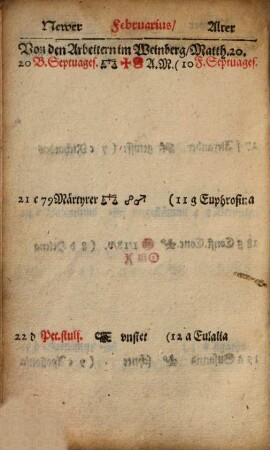 Newer und alter Schreibkalender : auff das Jahr ... : neben eigentl. Verzeichnuß der Messen, Jar- und Viemärckt. 1639 (1638)