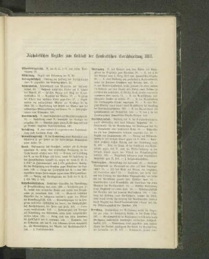 Alphabetisches Register zum Beiblatt der Hanseatischen Gerichtszeitung 1885.