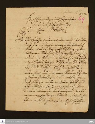 Brief von Catharina Sophie Herbst an August Hermann Francke.