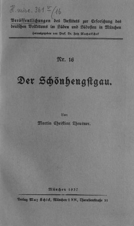 Der Schönhengstgau : eine landeskundliche Untersuchung