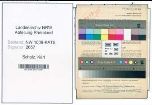 Entnazifizierung Karl Scholz , geb. 10.03.1889 (Lehrer)
