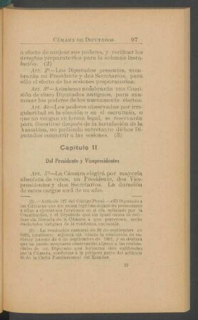 Capítulo II - Del Presidente y Vicepresidentes