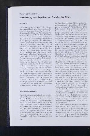 Verbreitung von Reptilien am Ostufer der Müritz