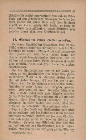 14. Einmal im Leben Butter gegessen