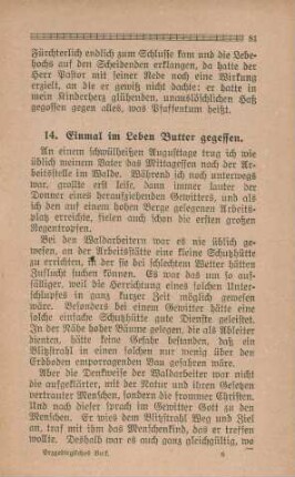 14. Einmal im Leben Butter gegessen