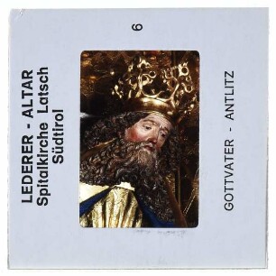 Latsch, Spitalkirche : Lederer-Altar Detailansicht Gottvater