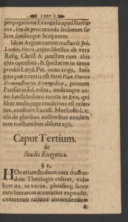 Caput Tertium. de Studio Exegetico