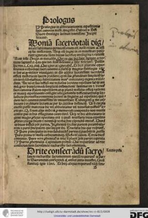Prologus in abbreviationem expositionis sacri canonis misse magistri Gabrielis Biel, sacre theologie licentiati doctissimi, incipit feliciter.