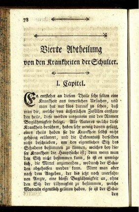 Vierte Abtheilung von den Krankheiten der Schulter.