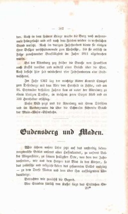 Gudensberg und Maden.