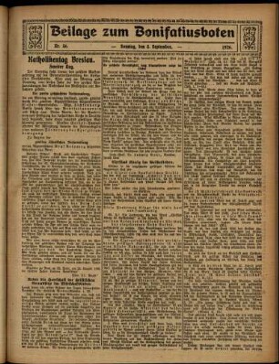 Zweite Ausgabe vom Sonntag, den 05. September 1926.