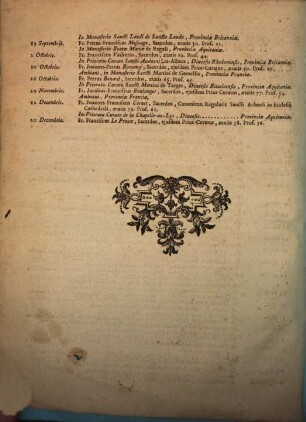 Nomina et cognomina Canonicarum Regularium Congregations Gallicanae qui obierunt anno .... 1763