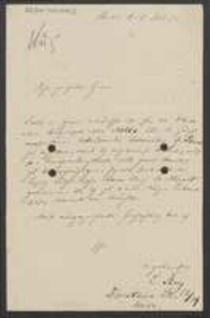 Brief von Leopold Kny an Unbekannt