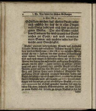 I. Th. Von denen bey solchen Stiftungen sich oft findende Schwierigkeiten.
