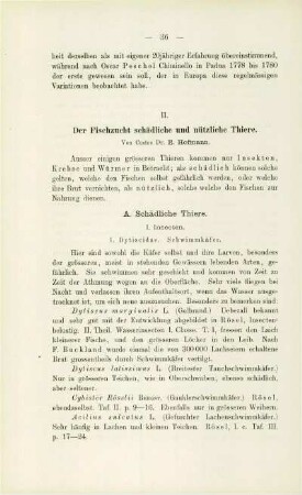 Der Fischzucht schädliche und nützliche Thiere. (E. Hofmann)