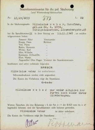 Weber, Wilhelmine