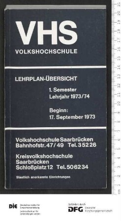 Programm 1. Semester 1973/1974