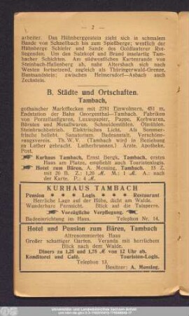 B. Städte und Ortschaften.
