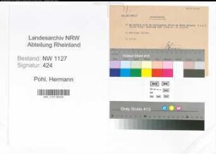 Entnazifizierung Hermann Pohl , geb. 30.03.1905 ()